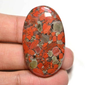 Brekzienroter Jaspis Cabochon...Ovaler Jaspis...39x25x6mm...52Cts...#H9587
