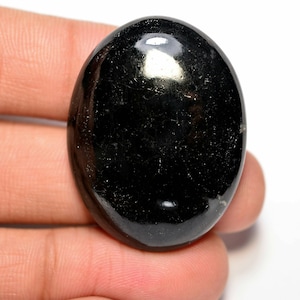 Natural Black Tourmaline Cabochon...Oval Cabochon...36x28x8 mm...70 Cts...A#L699