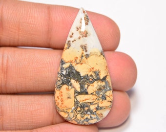 Natural Dendritic Maligano Jasper Cabochon... Pear Cabochon... 41x21x5 mm... 36 Cts...A#K8651