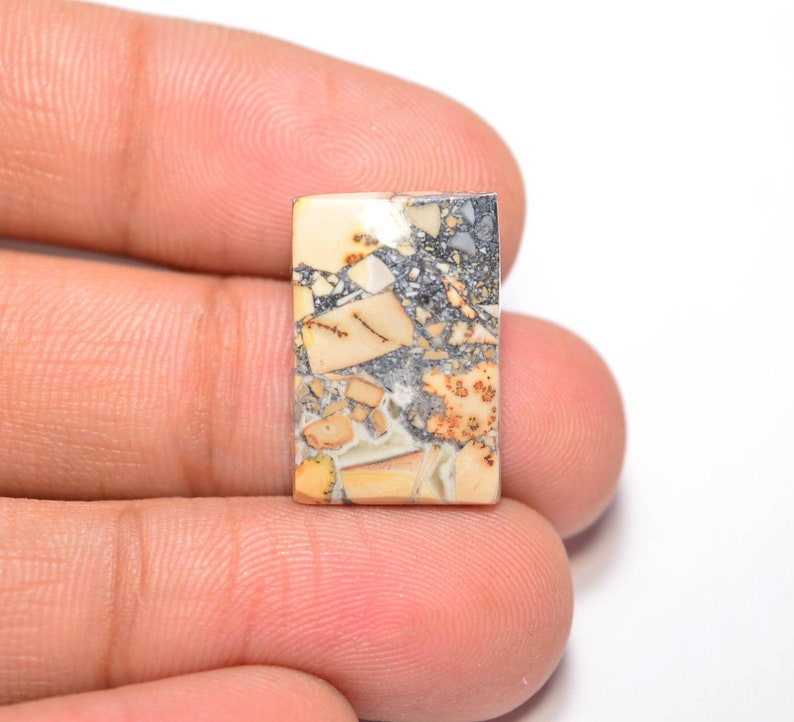 Natural Dendritic Maligano Jasper Cabochon... Cushion Cabochon... 19x13x4 mm... 13 Cts...AK8670 image 1