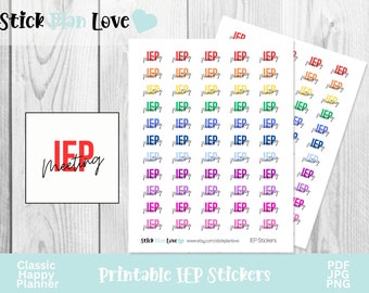 IEP Planner Stickers, IEP Stickers, Planner Stickers, Teacher Stickers, Appointment Stickers, Printable Planner Stickers, Teacher Planner,