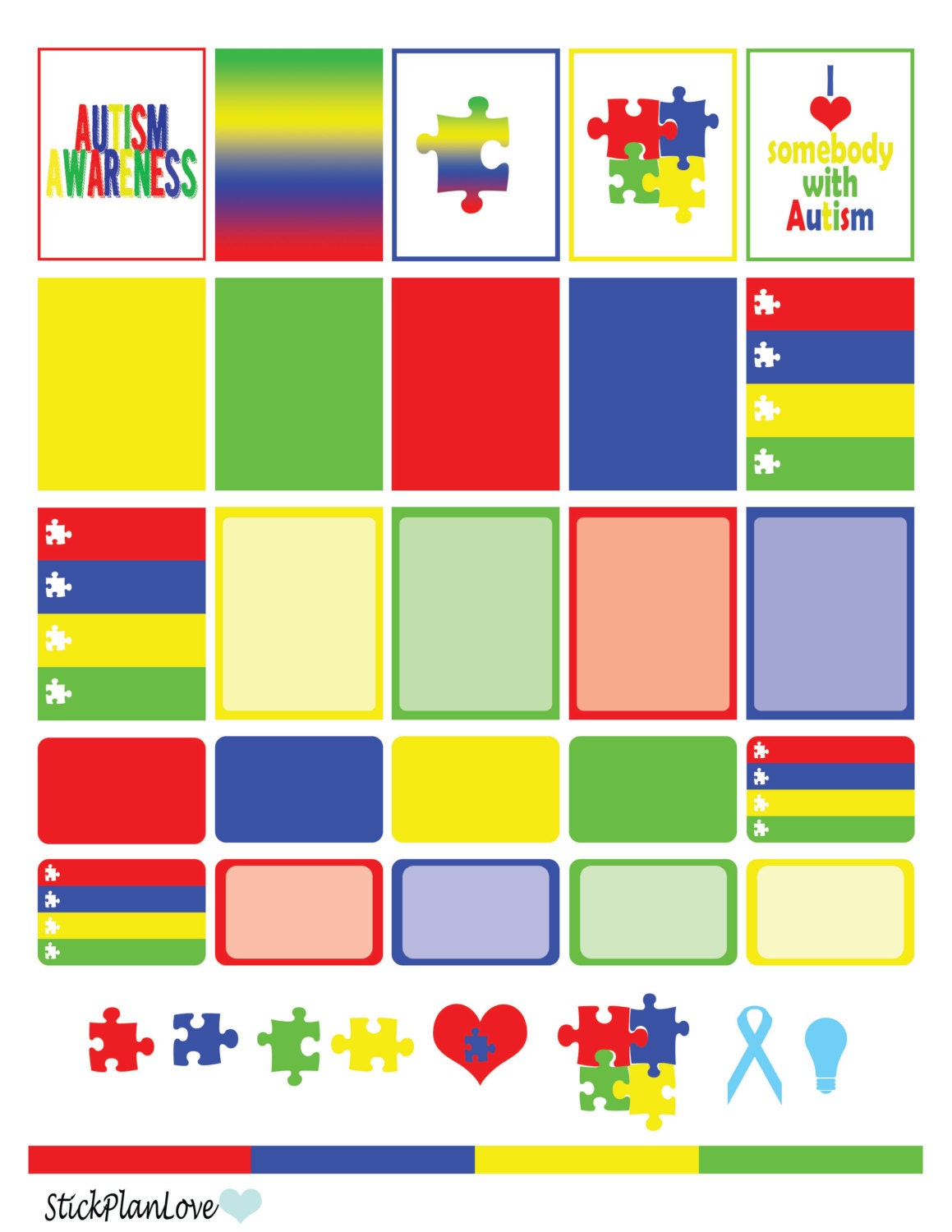 Autism Planner Stickers, Autism, Planner Stickers, Stickers, EC ...