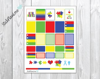 Autism Planner Stickers, Autism, Planner Stickers, Stickers, EC Stickers, Stickers, Printable Planner Stickers, Autism Awareness