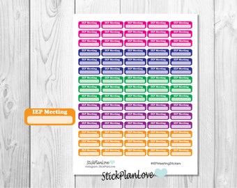 IEP Meeting Stickers, IEP Planner Stickers, Planner Stickers, Appointment Stickers, Stickers, Special Education, School Stickers, Meetings