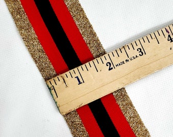 Trim sparkle Vegas gold, plain red, plain black  cheer leader athletic team uniform 2 inch wide 5  stripe per yard