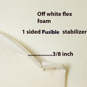 Fabric Sew Bra Foam 3/16&quot; thick  Off white Poly Laminate 1 sided stabilizer Swimwear padded appliques  20&quot; wide  sold by piece or continuous