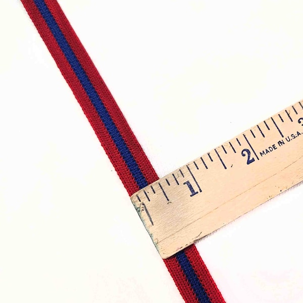 Trim  Cheerleader athletic team color scarlet red royal blue 1/2 inch wide athletic team uniform 3 stripe even stripe priced per yard