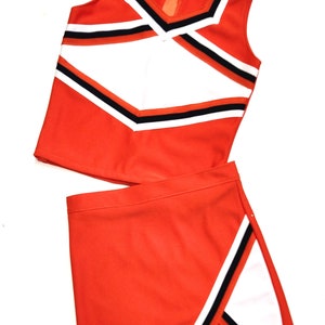 Cheerleader Uniforms Girls, Youth, child, Adult, mens, Plus sizes, Cheer Uniforms Spirit School orange  white black, other colors available