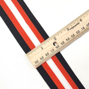 Trim stripe  Black Orange white 5 even stripes cheer leading athletic team colors  1 3/4 " wide price per 1 yard