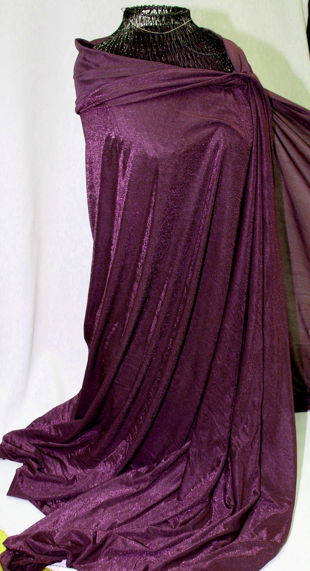 Fabric Glissenette dark dusty plum purple semi sheer Sparkle | Etsy