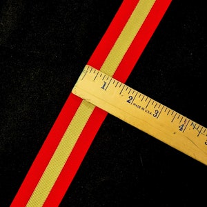 Trim  cheerleader athletic stripe  1.5 inch  red,  plain gold tan, beige,  red,   priced per yard