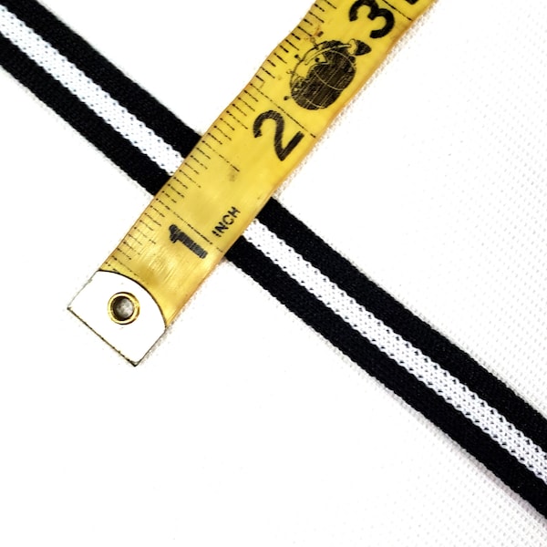 Trim  Cheerleader athletic  team color black white black , 1/2 inch wide athletic team uniform 3 stripe even stripe priced per yard