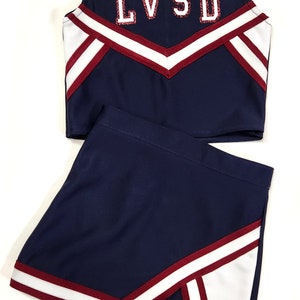 Cheerleader Uniforms Girls, Youth, child, Adult, Plus sizes, Mens Cheer Uniforms.  LOGO&#39;s EXTRA iron on or embroidered.