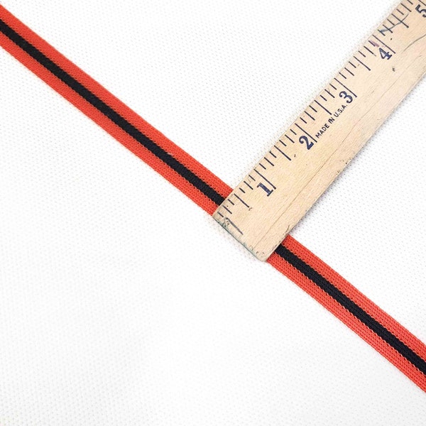 Trim  Cheerleader athletic team color orange black orange  1/2 inch wide athletic team uniform 3 stripe even stripe priced per yard