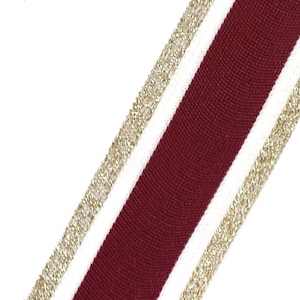 Trim sparkle 1  1/2 wide  inch Vegas gold, plain white ,plain  burgundy maroon  five stripes cheer leader athletic uniform  price per yard