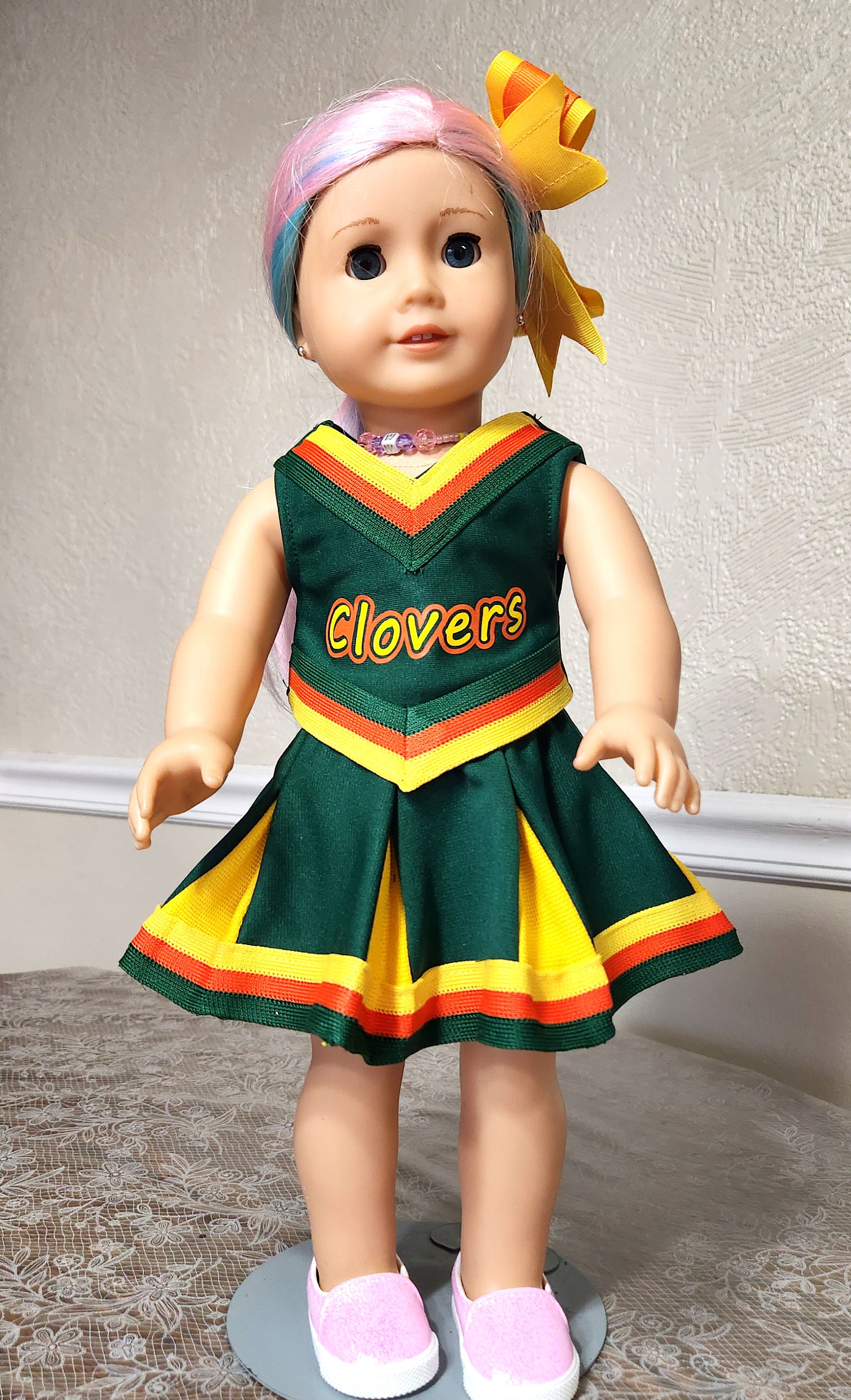 Doll Cheerleader Outfit Clovers 18 Inch, 19 Inch, 24 Inch Doll Outfit Top,  Logo, Skirt, Boy Shorts, Hair Bow, Doll Not Included -  Canada