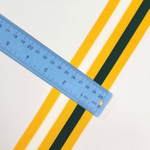 Trim light gold white dark forest green  cheer leader athletic team uniform  2  1/4 inch wide 5  stripe per yard