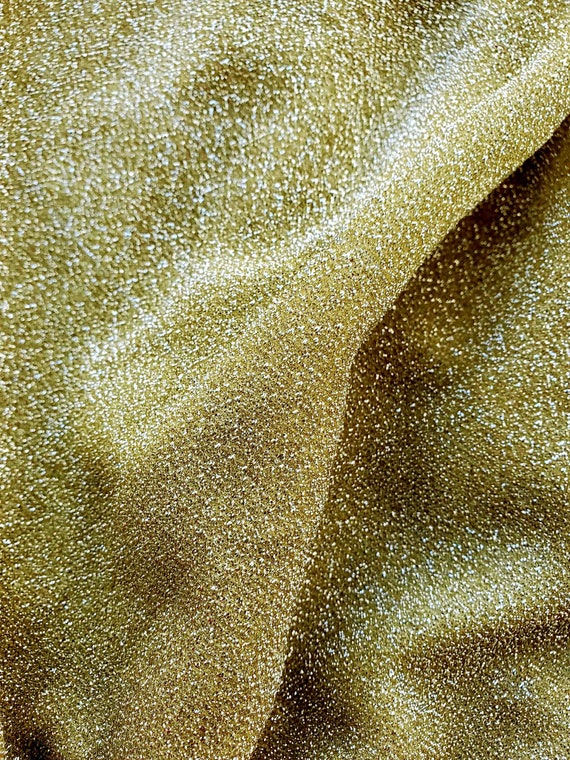 Fabric Gold Sparkle 1/4 Yard Woven Gold Thread Semi Sheer Opaque