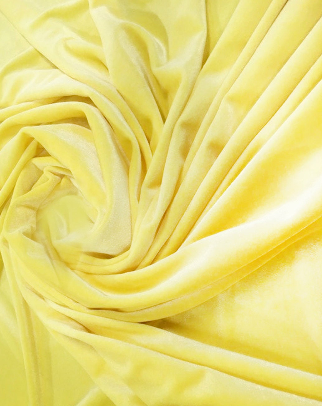 Fabric light canary yellow luxury velvet polyester spandex Etsy