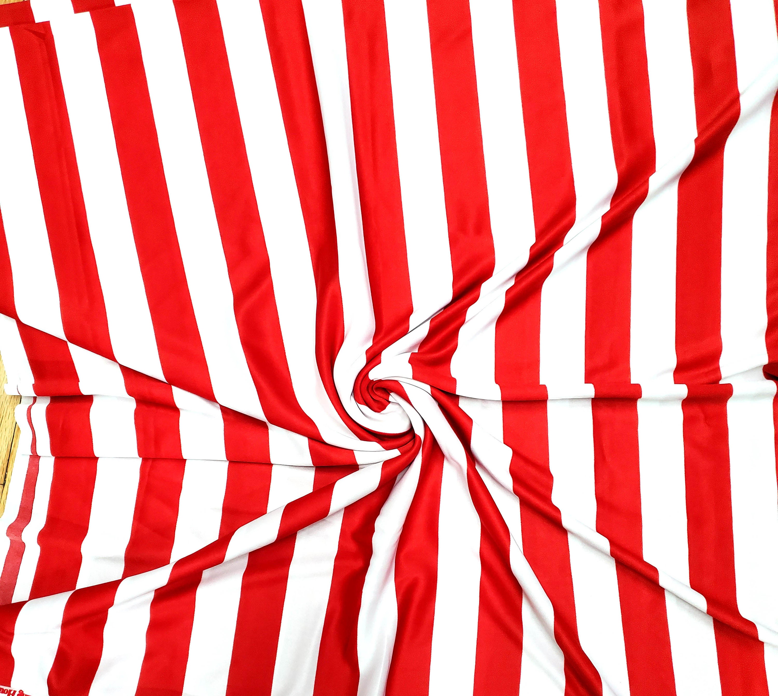Fabric knit red white 1 inch stripe 100 percent polyester 2 Etsy