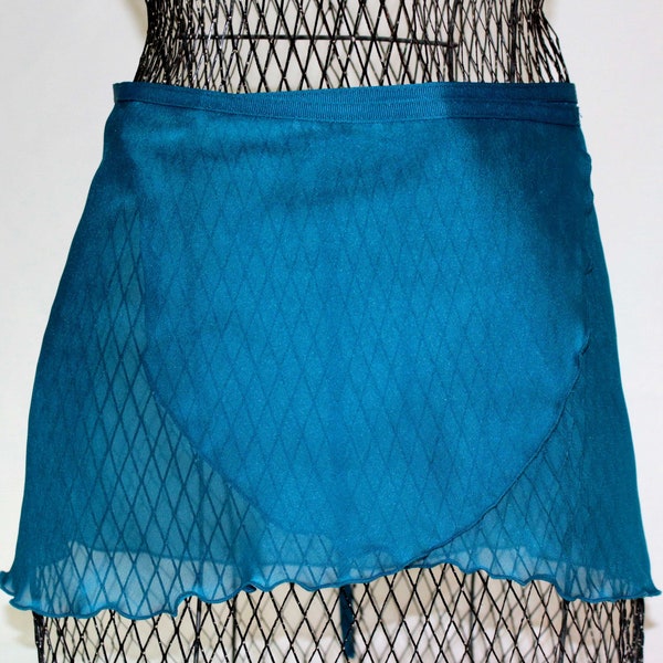 Wrap skirt ballet adult teen child skirt dance  dark teal chiffon