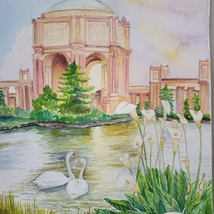 Custom watercolor landscape or cityscape original painting