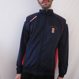 VINTAGE KAPPA Athletic Sporty Dark Blue Track Jacket Rugby - Size M