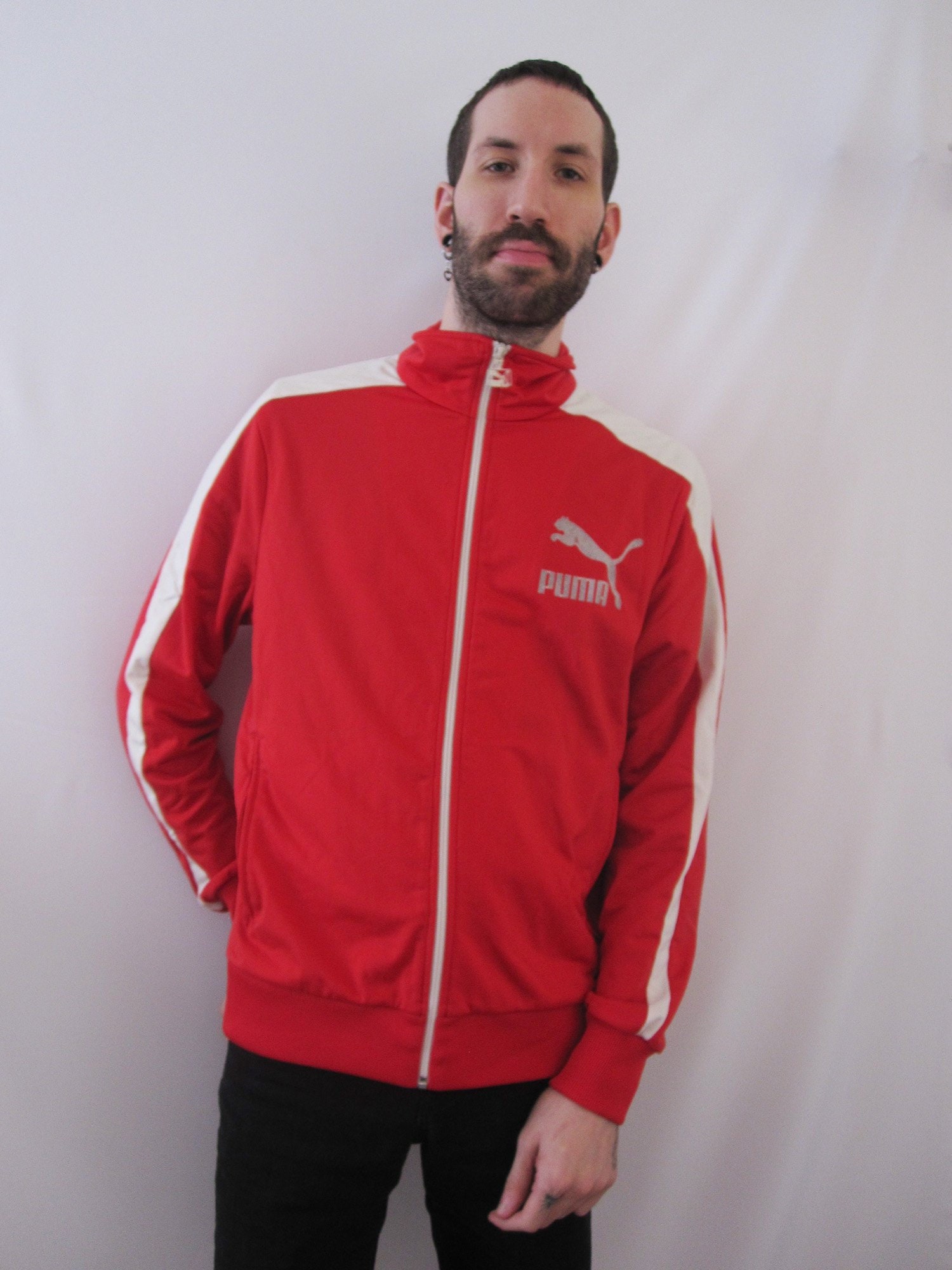 puma red track jacket