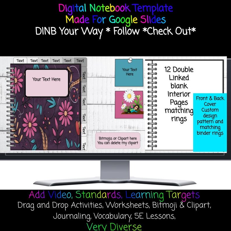 Digital Notebook Template| Digital Teacher Planner| Digital Journal ...