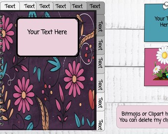 Digital Notebook Template| Digital Teacher Planner| Digital Journal| Goodnotes| iPad| Tablet|Google Slides| Student| College| Templates