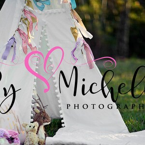 Woodland Teepee 1st Birthday Digital Background Newborn and children