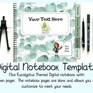 Eucalyptus Themed Digital Interactive Notebook Template | Teacher Resources | Classroom Template