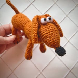 Crochet PATTERN Dachshund puppy dog, Amigurumi tutorial PDF in English, crochet pattern PDF   dog crochet pattern