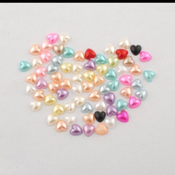 50 Half Pearls At Heart For Decorating And Scrapbooking Etsy