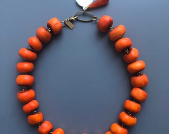 Kenya coral bone chunky necklace