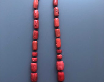 Red coral chunky necklace