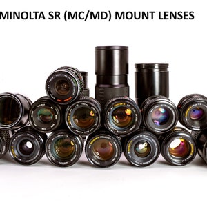 Vast Collection of Various Minolta SR (MC/MD) Lenses in Excellent++ Condition! Great Affordable Addition to Your Photo and Video Arsenal!