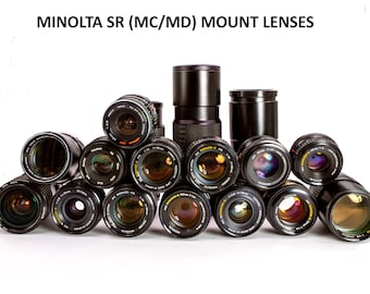 Vast Collection of Various Minolta SR (MC/MD) Lenses in Excellent++ Condition! Great Affordable Addition to Your Photo and Video Arsenal!