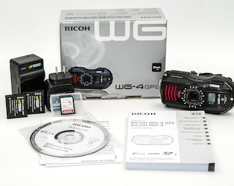 Famous and Unique RICOH WG-4 GPS Underwater Camera with accessories, original box and documentation. Like New! Free Shipping + Free Gift!!