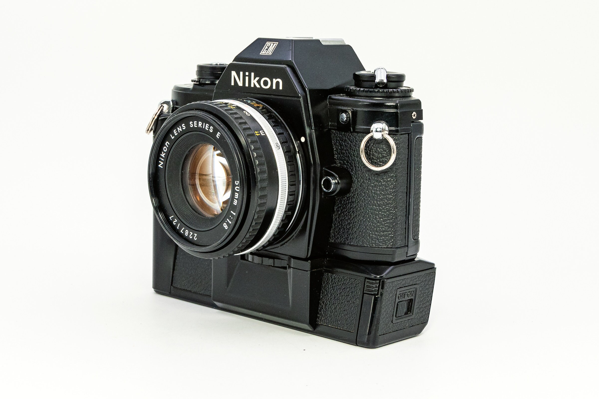 Nikon EM with Nikon Series E 50mm F1.8 Prime Lens, Battery Grip, Nikon
