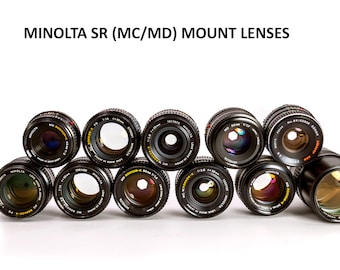 Vast Collection of Various Minolta SR (MC/MD) Lenses in Excellent