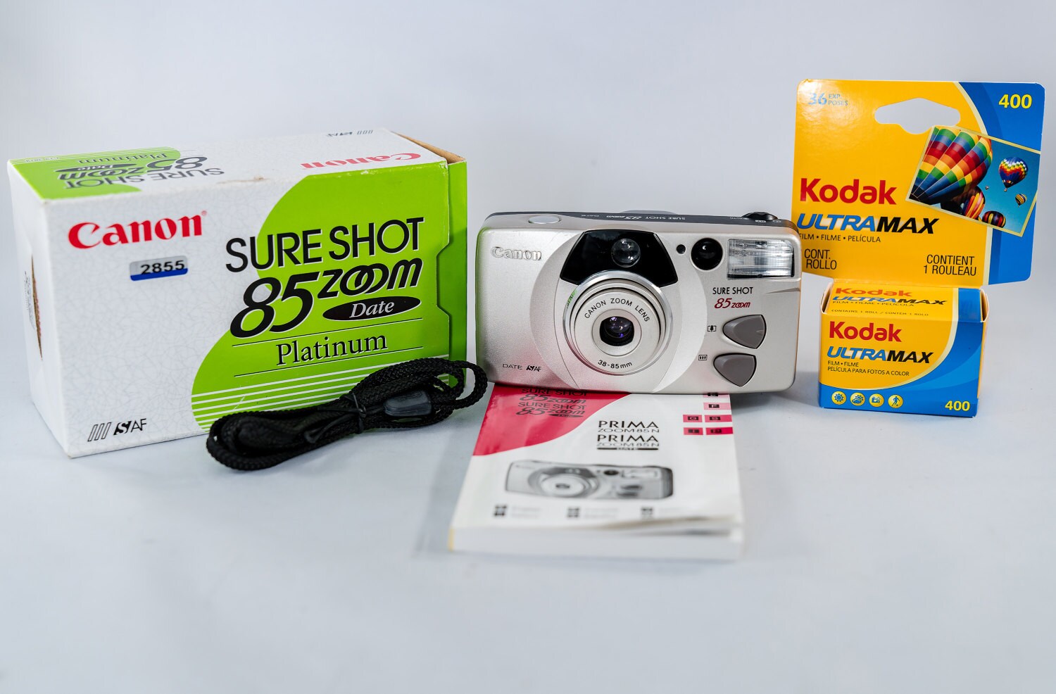 Canon Sure Shot 85 Zoom Platinum Edition 35mm PointandShoot Date