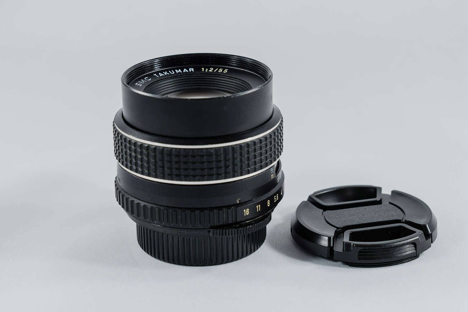 The SMC Takumar (Asahi/Pentax) 55 mm f/ 2.0 prime lens for a 35mm SLR