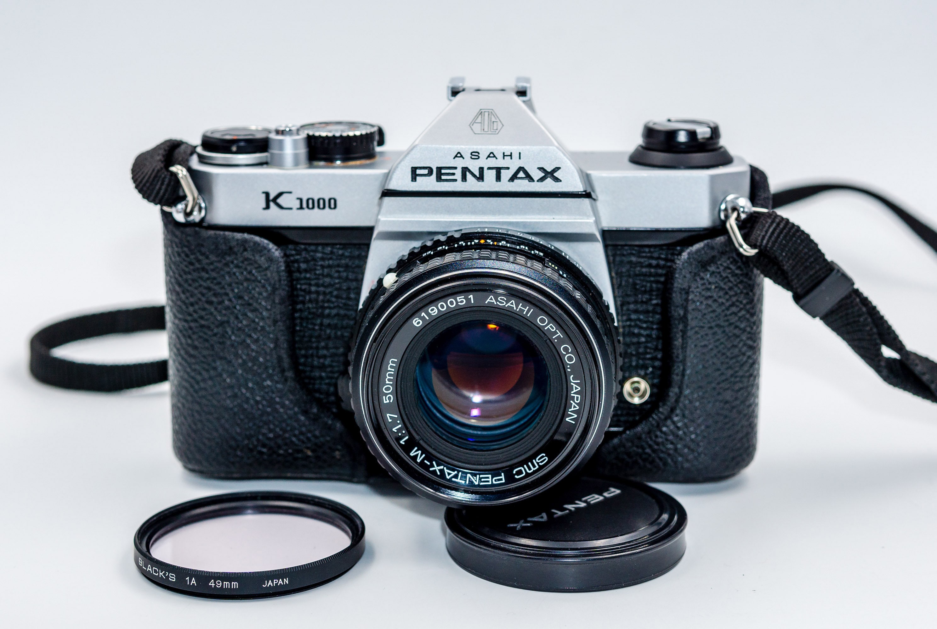 PENTAX ASAHI K1000 35mm Film Camera w/ 50mm Pentax Lens Tested 数量限定価格