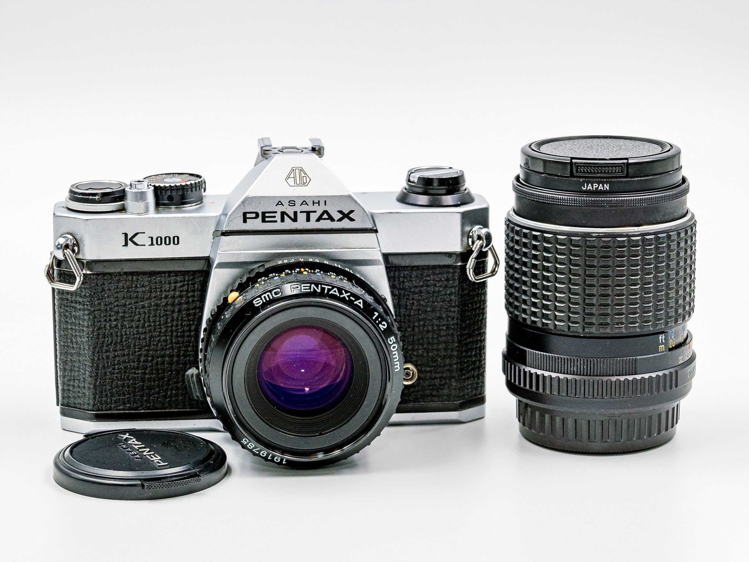 Legendary Pentax K1000 Film Camera With Smc Pentax M 50mm F2 0 Lens Smc Pentax 135mm Portrait Lens