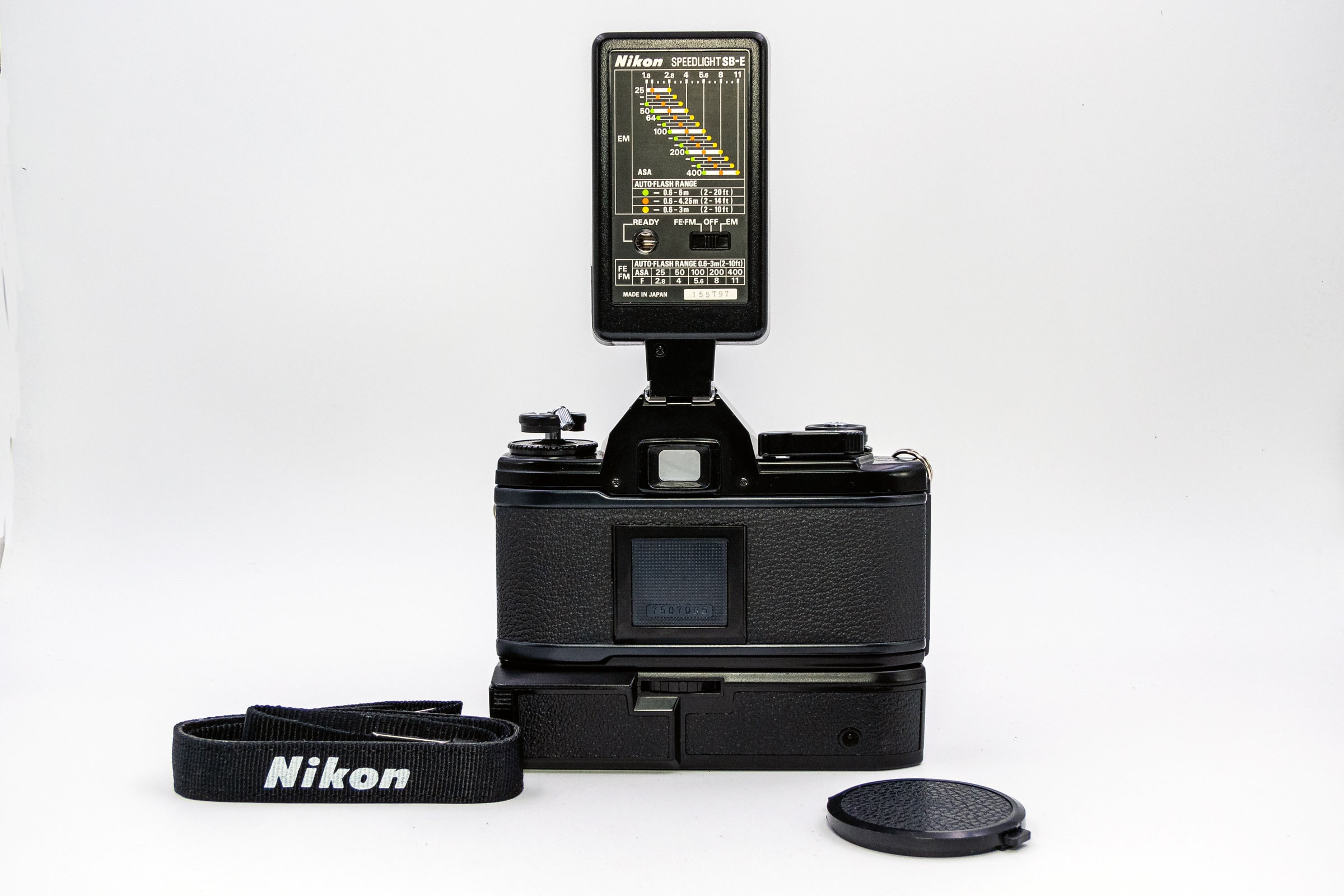 Nikon EM with Nikon Series E 50mm F1.8 Prime Lens, Battery Grip, Nikon