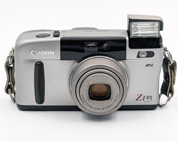 Canon Sure Shot Z135 Film Camera with 38–135mm Canon lens.