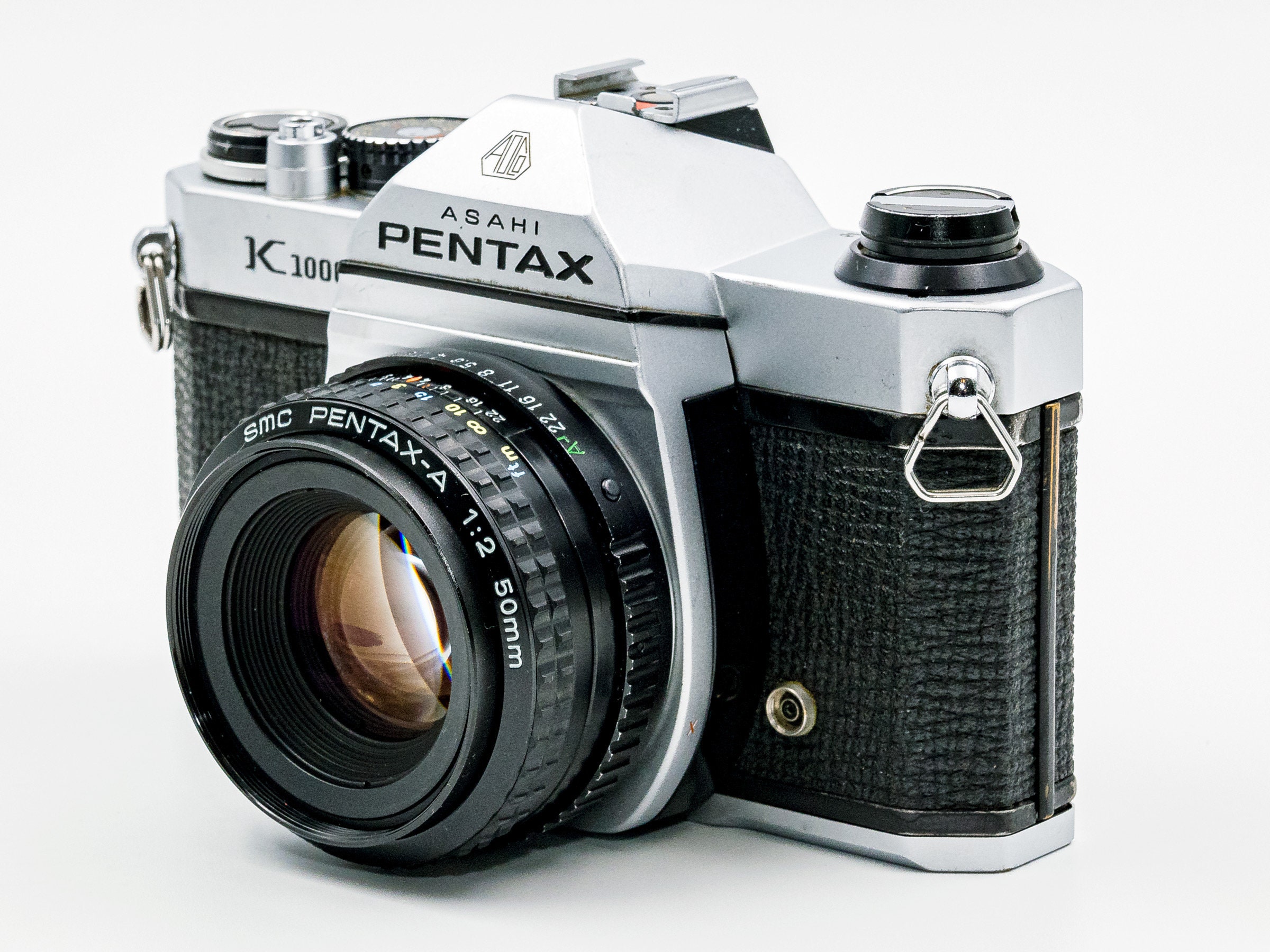 Legendary PENTAX K1000 Film Camera with SMC PentaxM 50mm f2.0 lens SMC