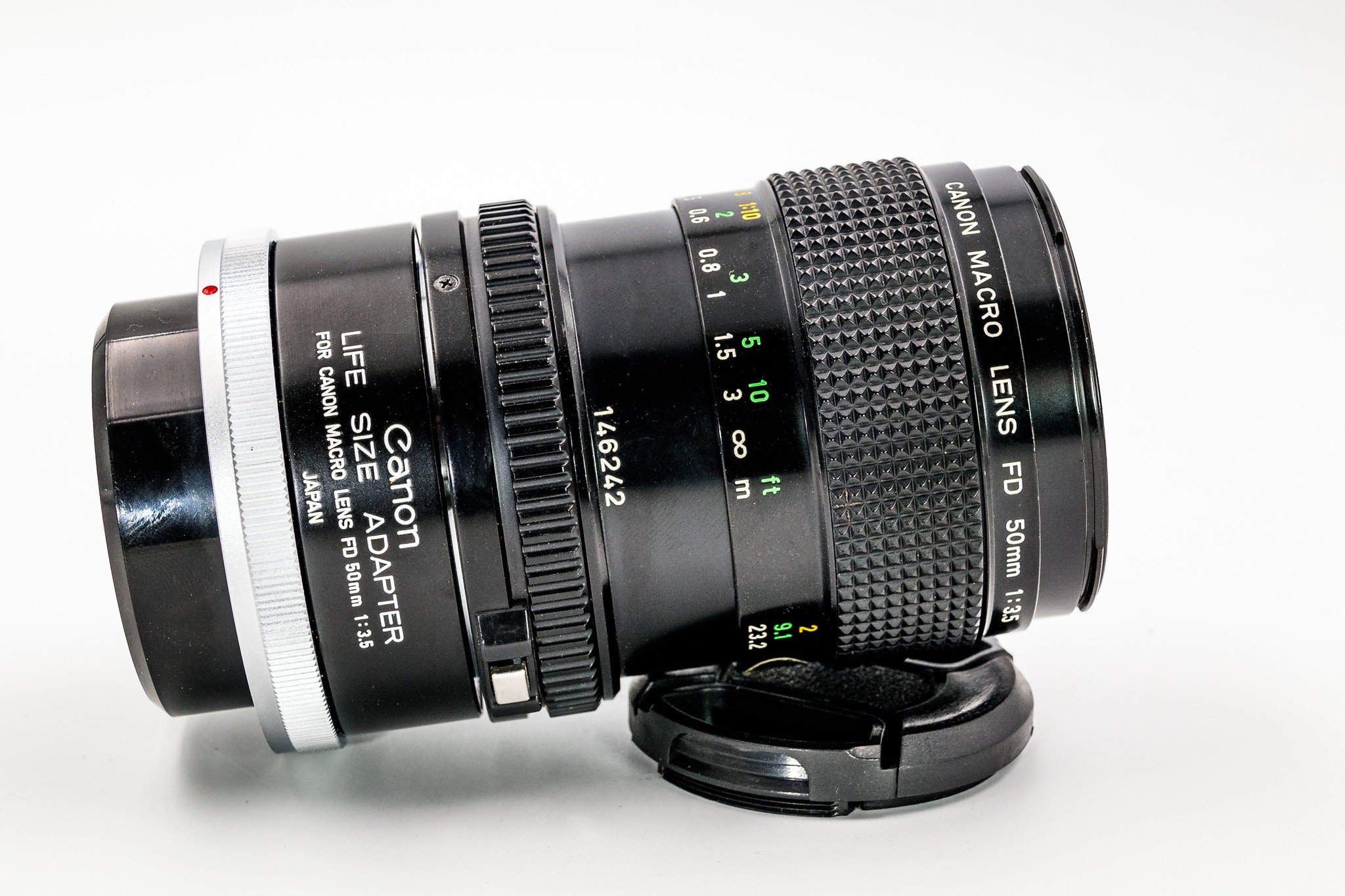 CANON FD 50mm f3.5 Macro Lens with Canon Life-Size adapter