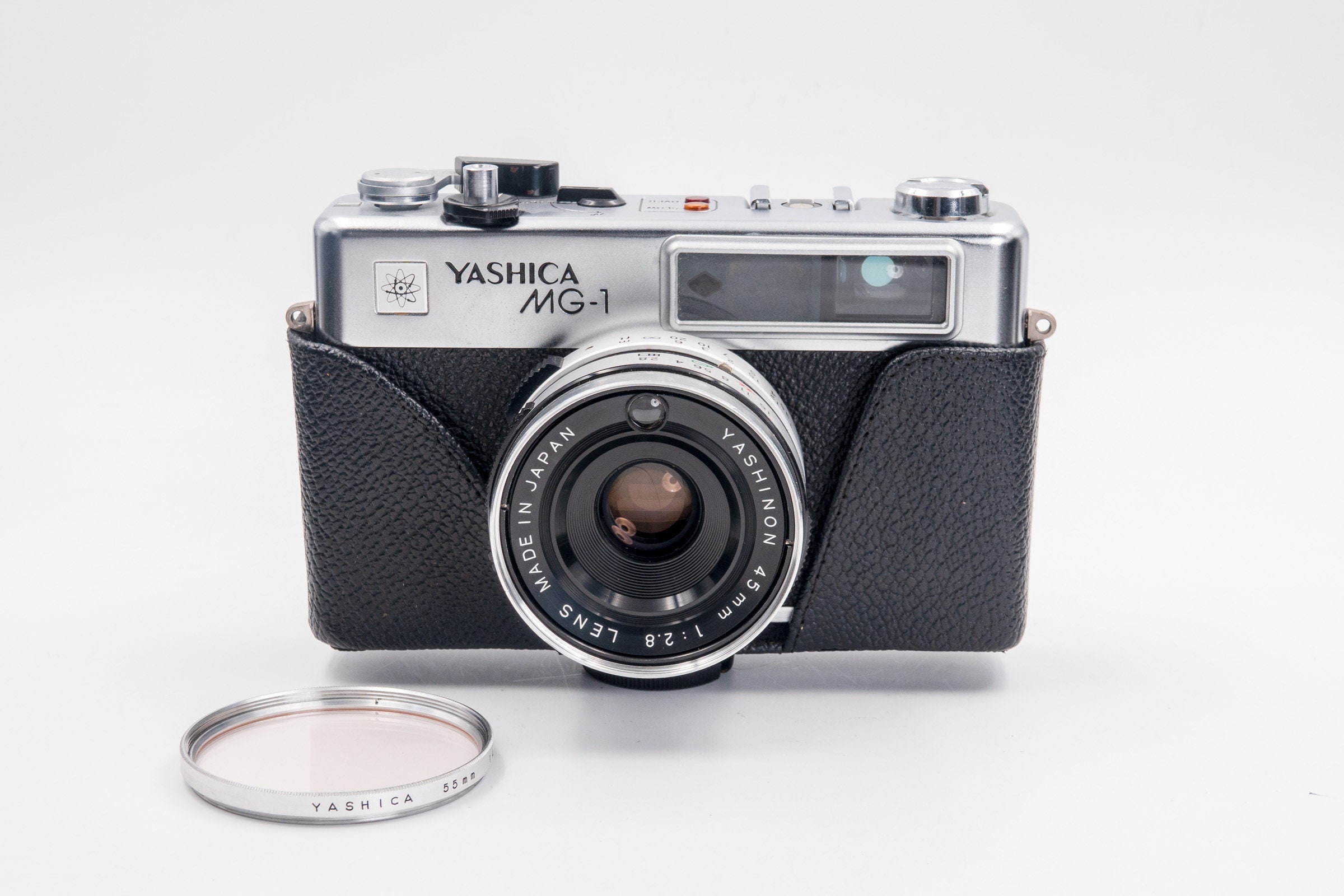 Yashica MG1 Rangefinder Camera with Yashinon 45mm f2.8 Lens, Yashica Sky Filter and Genuine